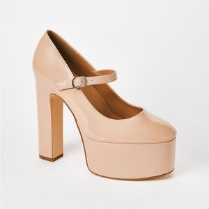 Mary Jane Platform Pump in Ruby Tan Cream Neutral Nude Pink